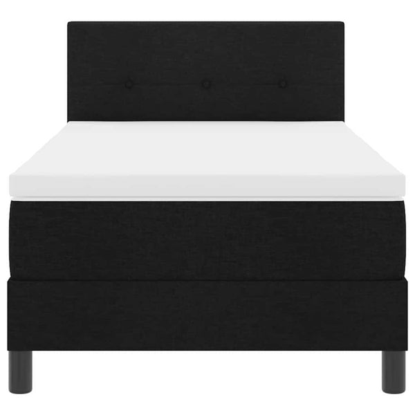 Boxspringbett Schwarz 80x200 cm mit Kopfteil