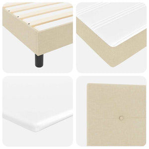 vidaXL Lit coffre tapissier avec tête de lit crème 140 x 190 cm Tissu