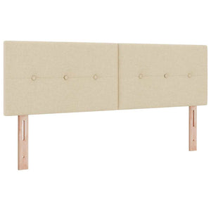 vidaXL Lit coffre tapissier avec tête de lit crème 140 x 190 cm Tissu