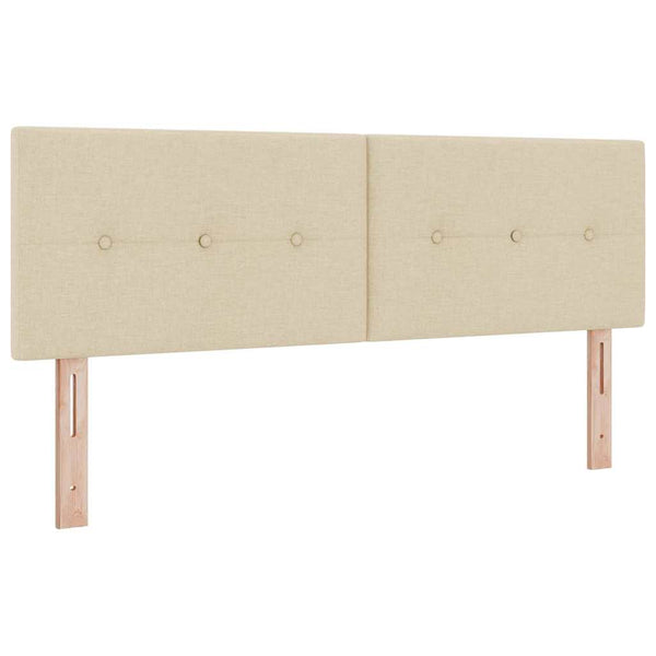 vidaXL Lit coffre tapissier avec tête de lit crème 140 x 190 cm Tissu