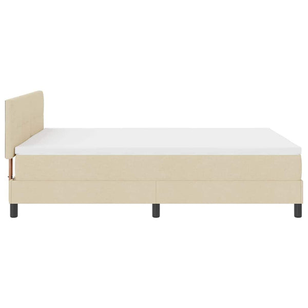 vidaXL Lit coffre tapissier avec tête de lit crème 140 x 190 cm Tissu