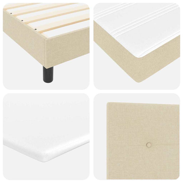Boxspringbett Creme 180x200 cm mit Kopfteil
