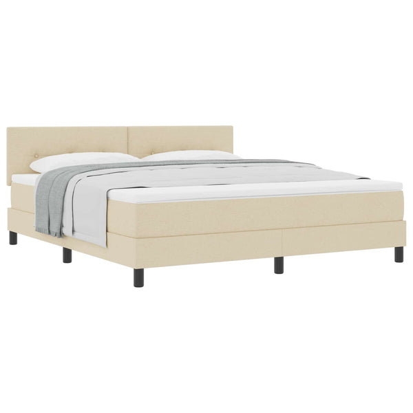 Boxspringbett Creme 180x200 cm mit Kopfteil
