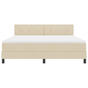 Boxspringbett Creme 180x200 cm mit Kopfteil
