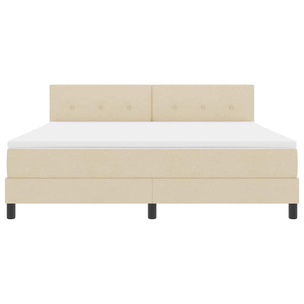 Boxspringbett Creme 180x200 cm mit Kopfteil