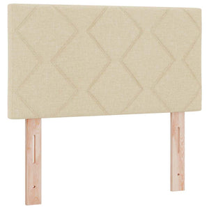 vidaXL Lit coffre tapissé avec matelas et tête de lit crème 80 x 200 cm tissu