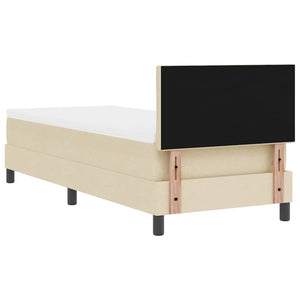 vidaXL Lit coffre tapissé avec matelas et tête de lit crème 80 x 200 cm tissu