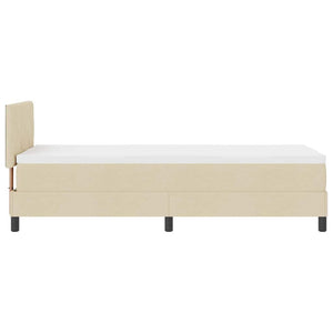 vidaXL Lit coffre tapissé avec matelas et tête de lit crème 80 x 200 cm tissu
