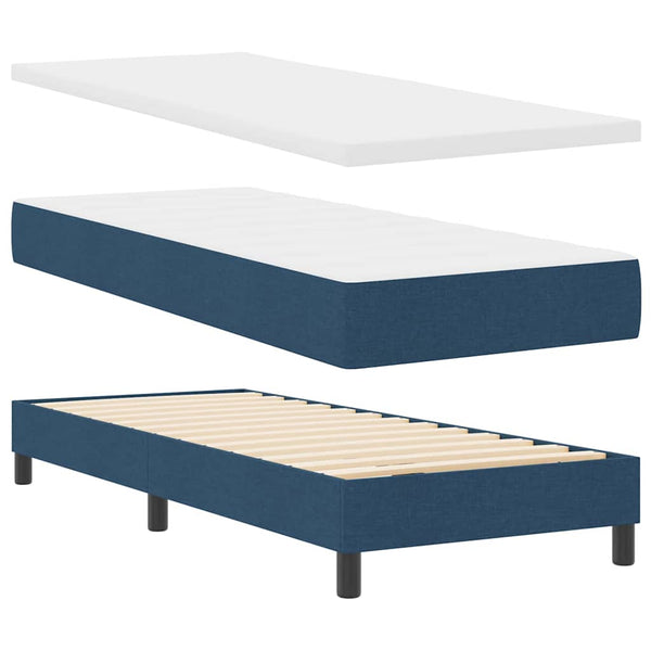 Boxspringbett Blau 80x200 cm mit Matratze