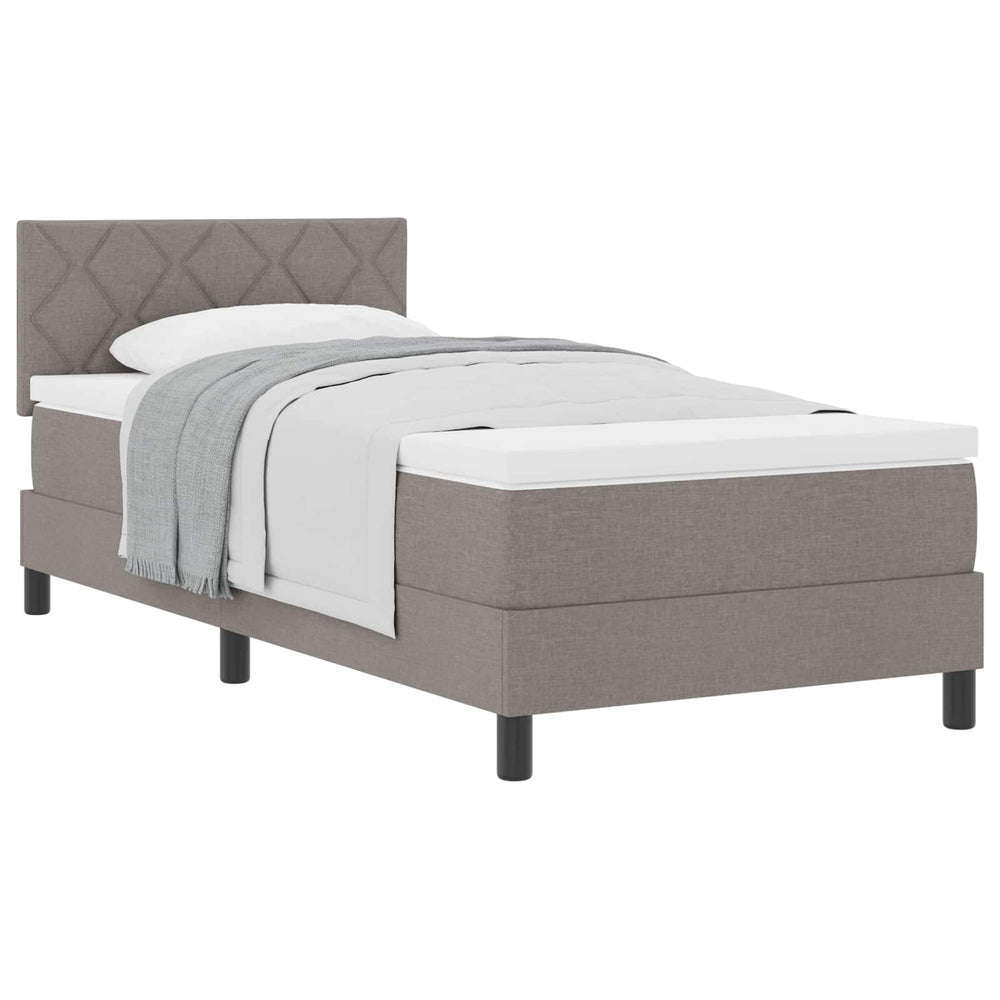 Boxspringbett Taupe 90x190 cm mit Kopfteil