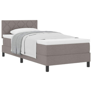 Boxspringbett Taupe 90x190 cm mit Kopfteil
