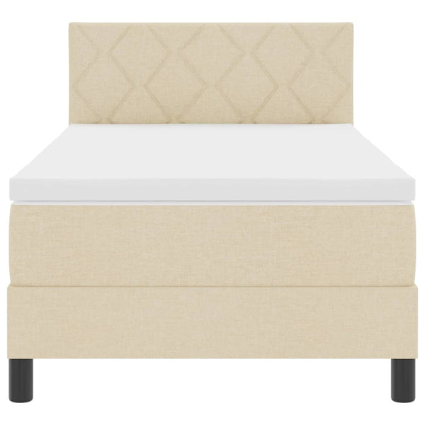 Boxspringbett Creme 90x190 cm mit Kopfteil