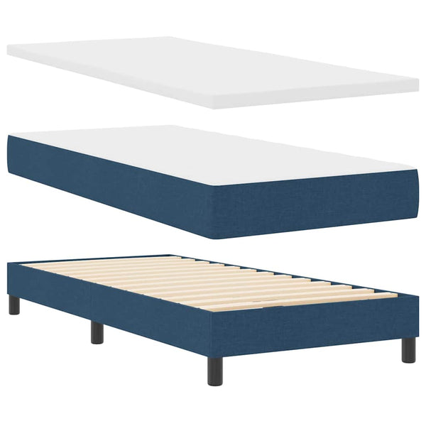 Boxspringbett Blau 90x190 cm mit Matratze