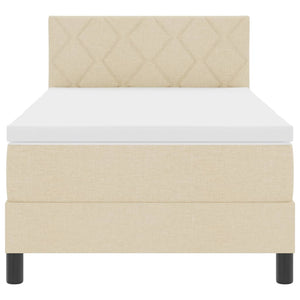 Boxspringbett Creme 90x200 cm mit Kopfteil