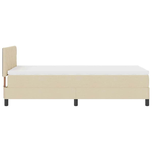 Boxspringbett Creme 90x200 cm mit Kopfteil