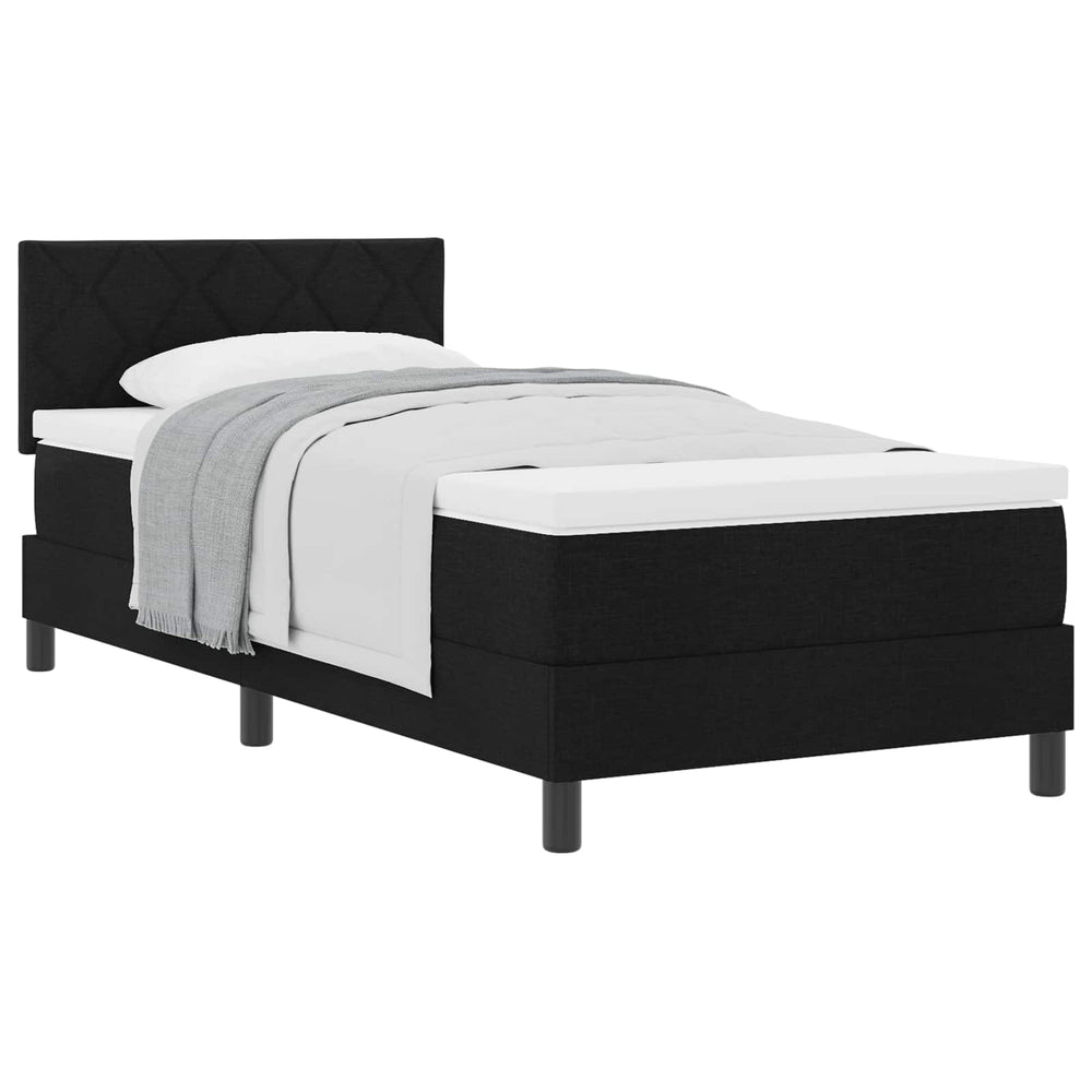 vidaXL Box Spring Bed with Mattress Black 100 x 200 cm Fabric