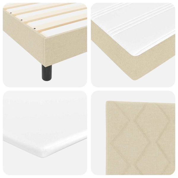 Boxspringbett Creme 120x190 cm mit Kopfteil