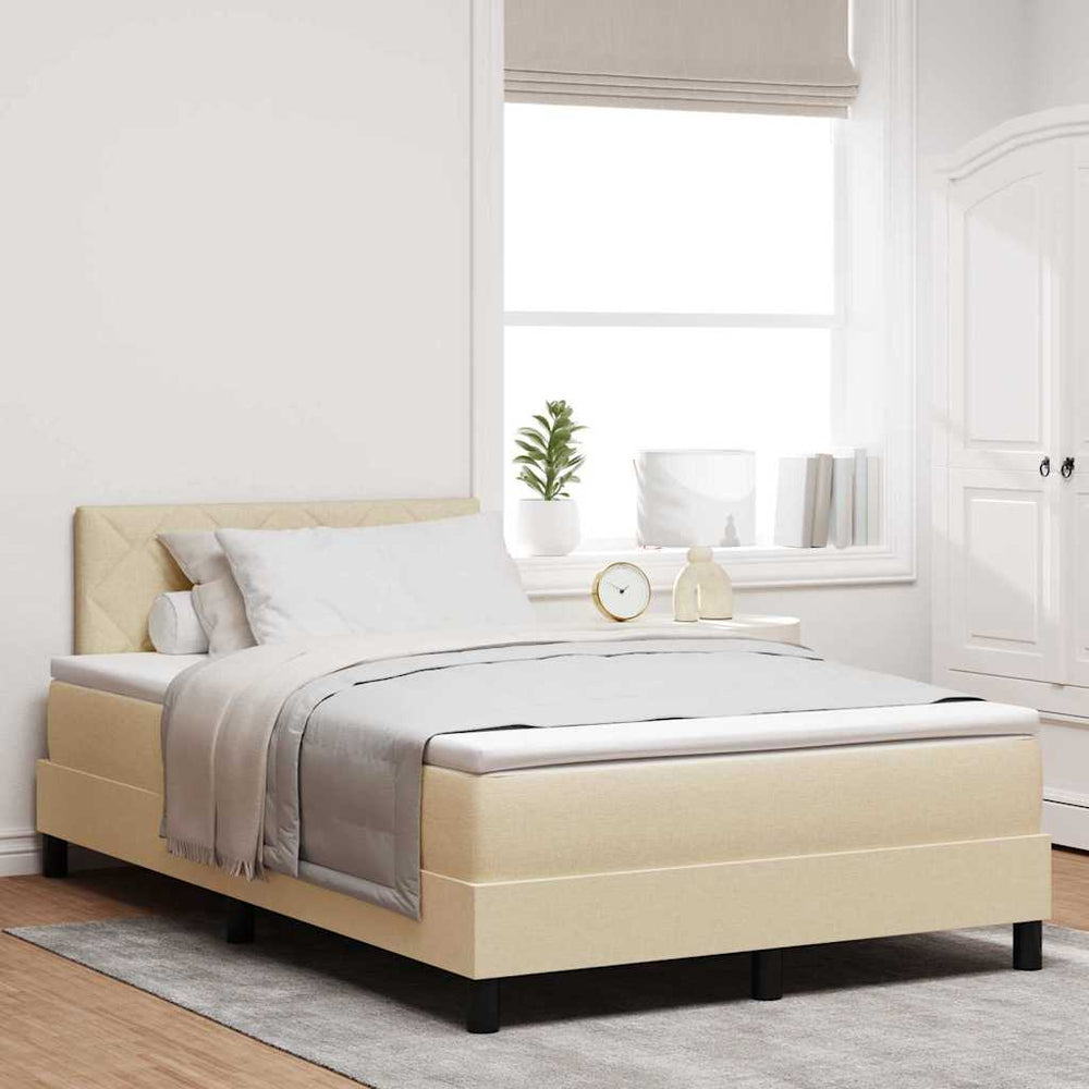 Boxspringbett Creme 120x190 cm mit Kopfteil