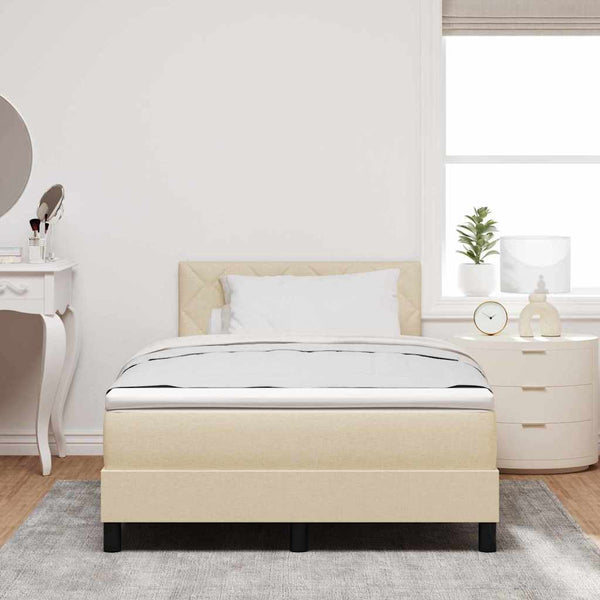 Boxspringbett Creme 120x190 cm mit Kopfteil