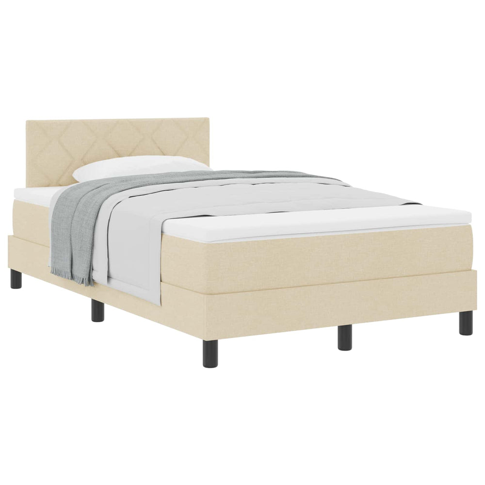 Boxspringbett Creme 120x190 cm mit Kopfteil