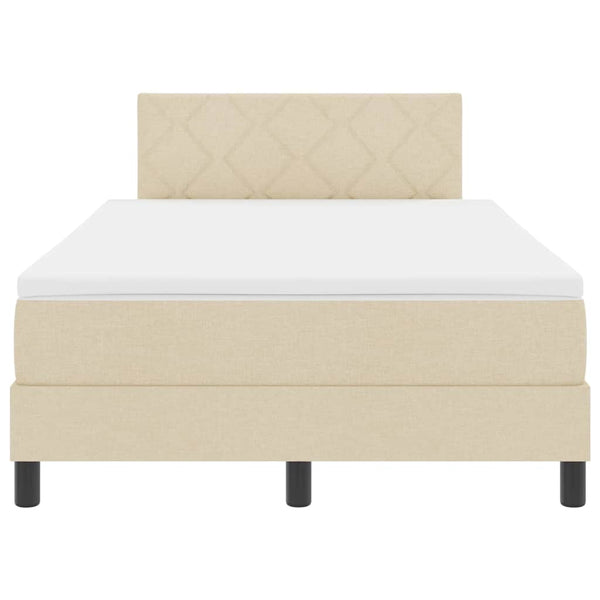 Boxspringbett Creme 120x190 cm mit Kopfteil