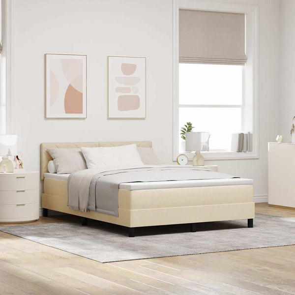 Boxspringbett Creme 160x200 cm mit Kopfteil