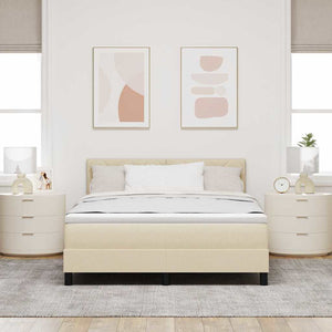 Boxspringbett Creme 160x200 cm mit Kopfteil