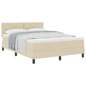 Boxspringbett Creme 160x200 cm mit Kopfteil
