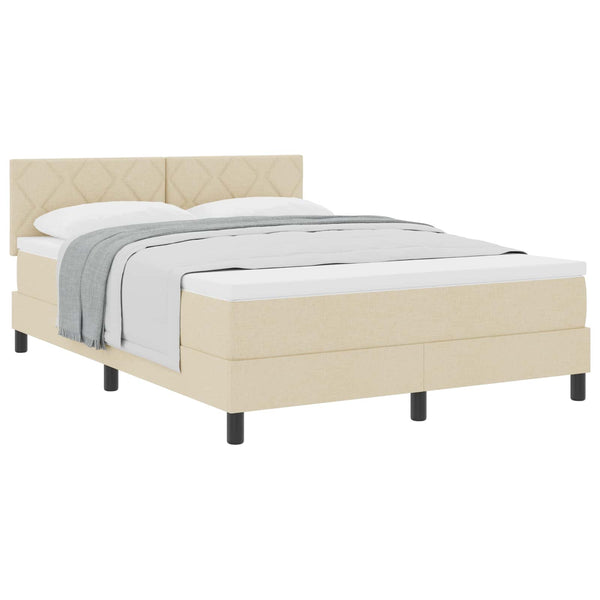 Boxspringbett Creme 160x200 cm mit Kopfteil
