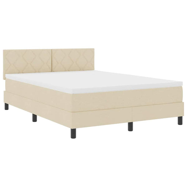 Boxspringbett Creme 160x200 cm mit Kopfteil