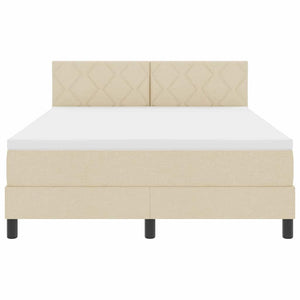 Boxspringbett Creme 160x200 cm mit Kopfteil