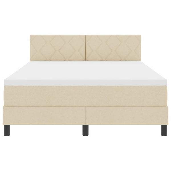 Boxspringbett Creme 160x200 cm mit Kopfteil