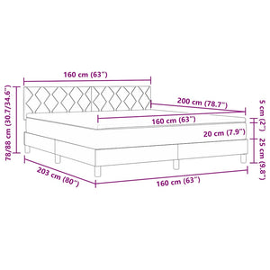 Boxspringbett Creme 160x200 cm mit Kopfteil
