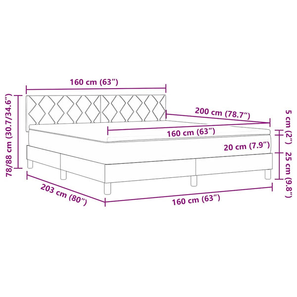 Boxspringbett Creme 160x200 cm mit Kopfteil