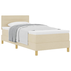 Boxspringbett Creme 80x200 cm mit Kopfteil