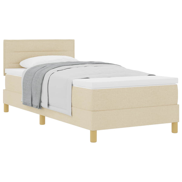 Boxspringbett Creme 80x200 cm mit Kopfteil