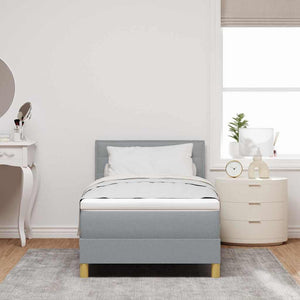 Boxspringbett Hellgrau 90x190 cm mit Kissen