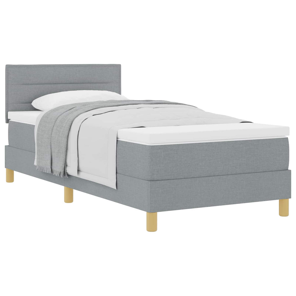 Boxspringbett Hellgrau 90x190 cm mit Kissen