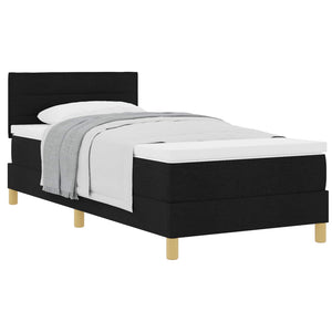 Boxspringbett Schwarz 90x190 cm mit Kopfteil