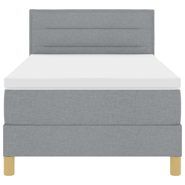 Boxspringbett Hellgrau 90x200 cm mit Kissen