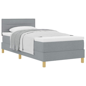 Boxspringbett Hellgrau 100x200 cm mit Kissen