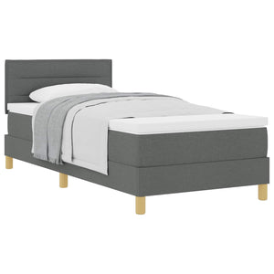 Boxspringbett Dunkelgrau 100x200 cm mit Kissen
