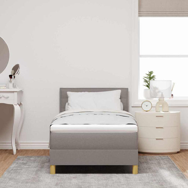 Boxspringbett Taupe 100x200 cm mit Kopfteil