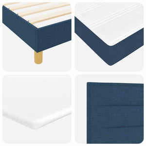 Blaues Boxspringbett mit Kopfteil 100x200 cm