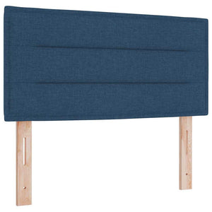 Blaues Boxspringbett mit Kopfteil 100x200 cm