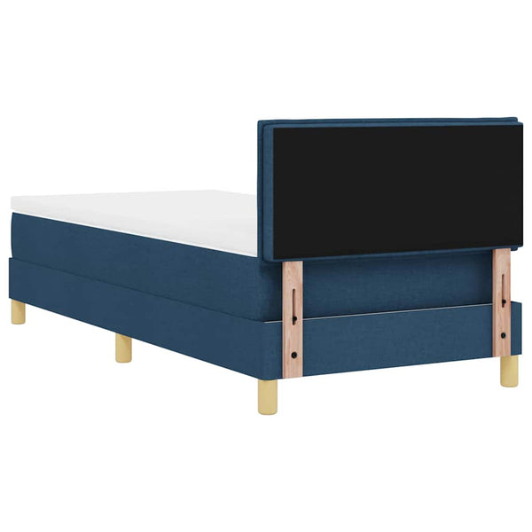 Blaues Boxspringbett mit Kopfteil 100x200 cm