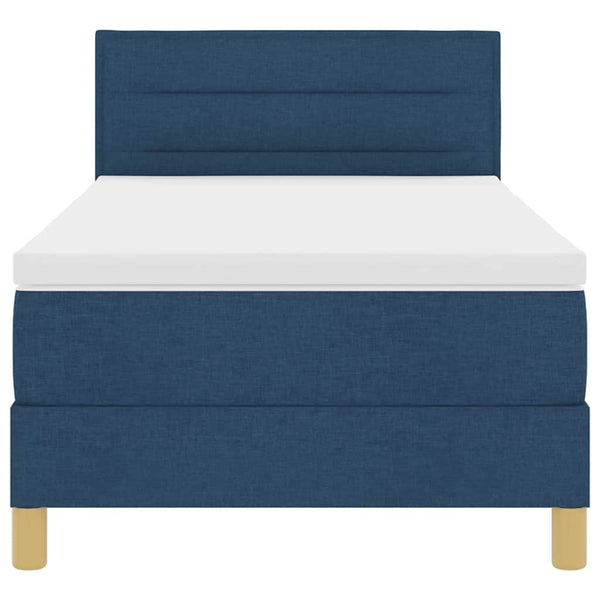 Blaues Boxspringbett mit Kopfteil 100x200 cm