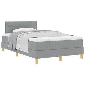 Boxspringbett Hellgrau 120x190 cm mit Kissen