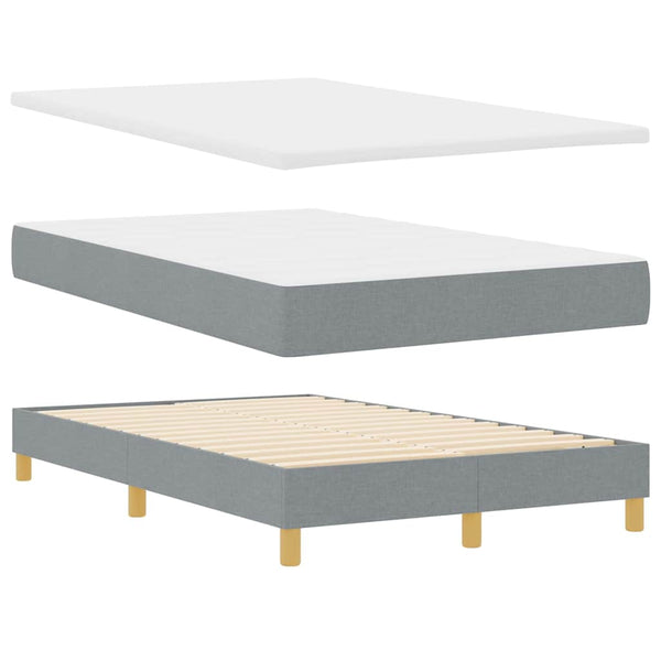 Boxspringbett Hellgrau 120x190 cm mit Kissen