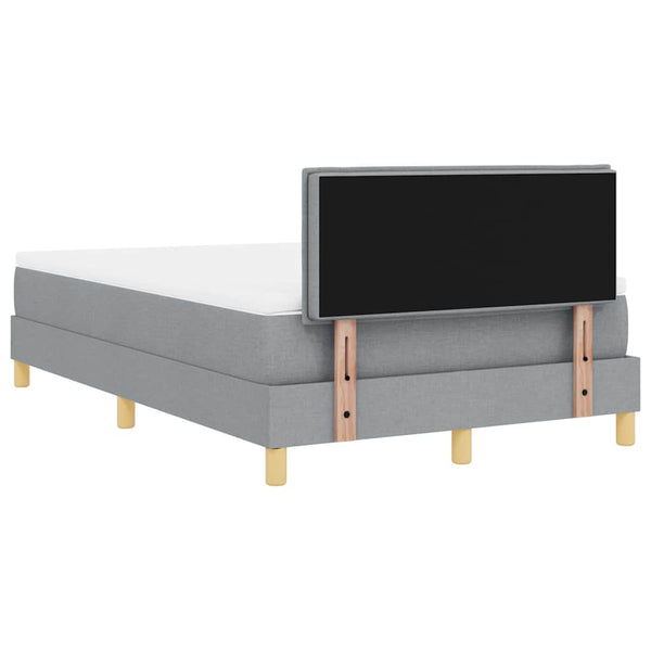 Boxspringbett Hellgrau 120x190 cm mit Kissen